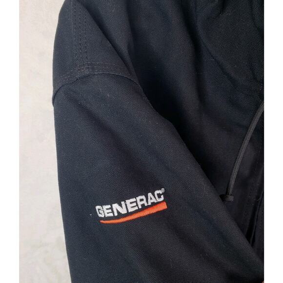 Carhartt J131 BLK Jacket Coat Black Hooded Men Large Union Labor Branded Generac - Picture 3 of 12
